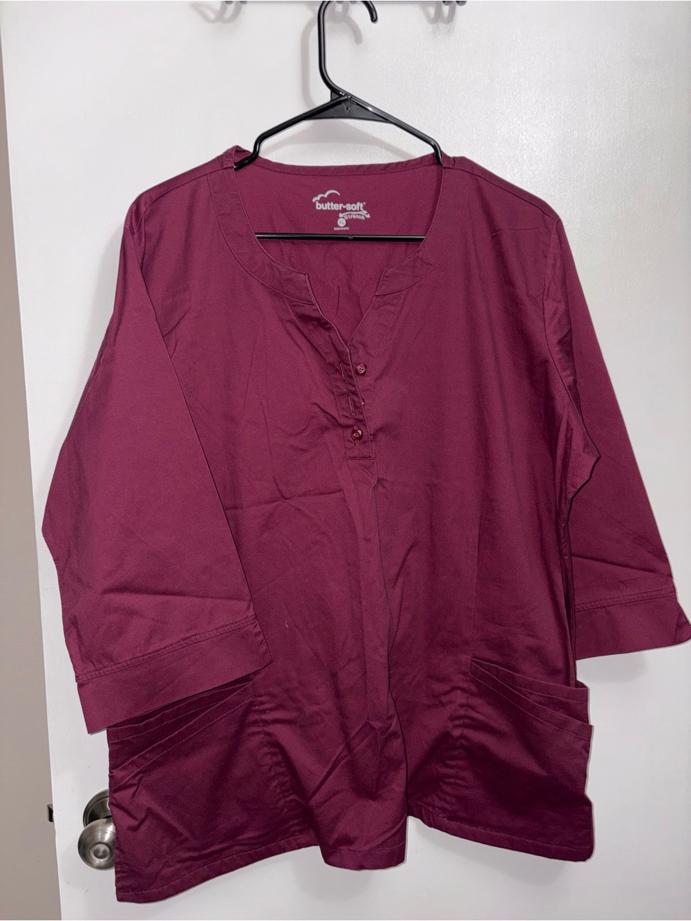 Uniform Advantage Women’s Burgundy Scrub Top